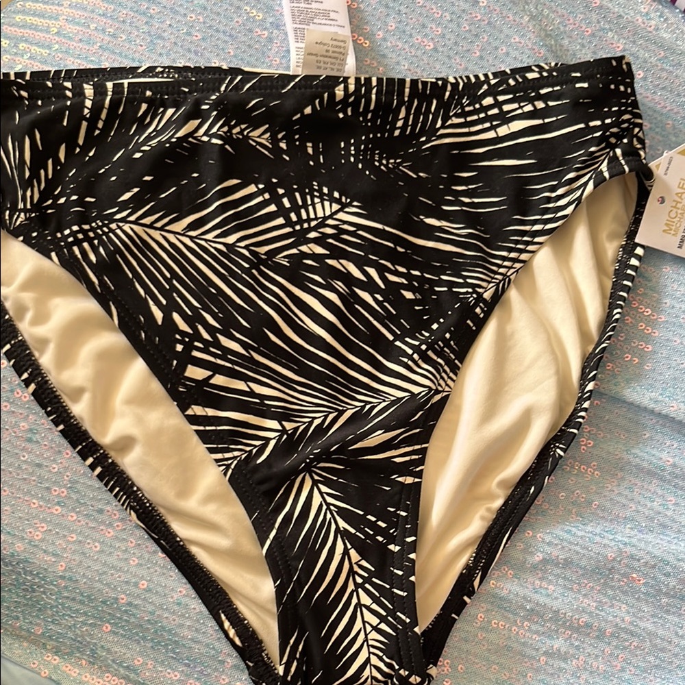 Michael Kors Black and White Bikini Bottom